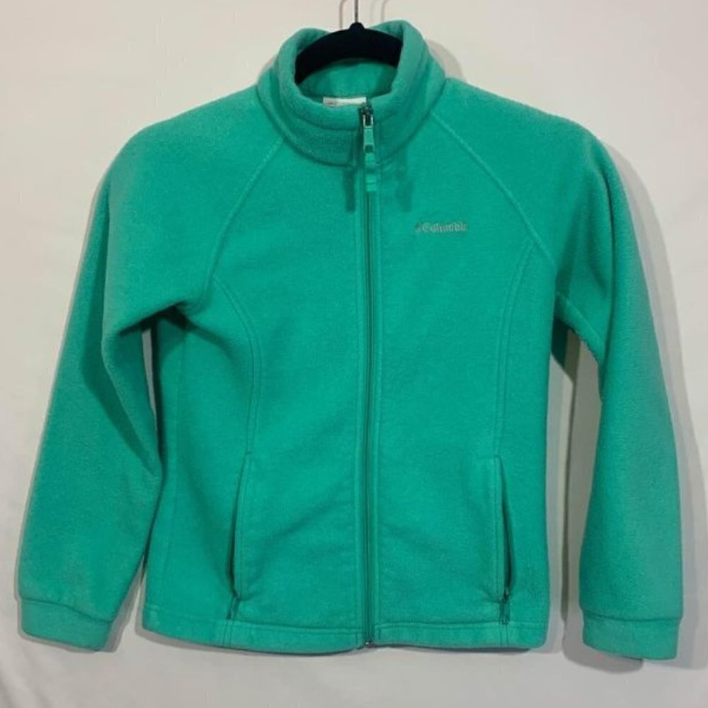 Columbia Girls Fleece Jacket. Full Zip. Size Medium (10/12). Turquoise.